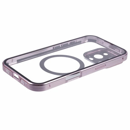 For iPhone 16 Pro Max Case Double Sides Tempered Glass Phone Cover Compatible with MagSafe Full Protector