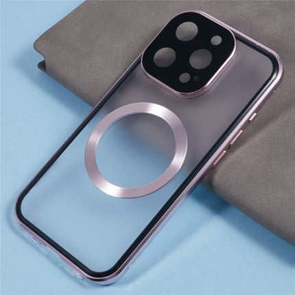 For iPhone 16 Pro Max Case Double Sides Tempered Glass Phone Cover Compatible with MagSafe Full Protector