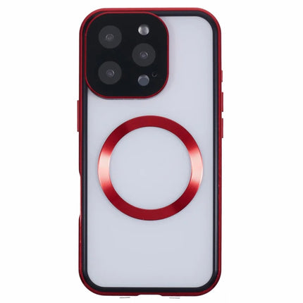 For iPhone 16 Pro Max Case Double Sides Tempered Glass Phone Cover Compatible with MagSafe Full Protector