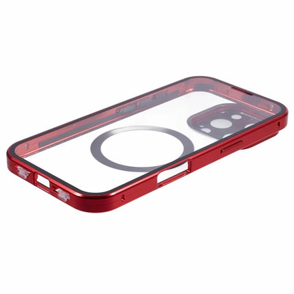 For iPhone 16 Pro Max Case Double Sides Tempered Glass Phone Cover Compatible with MagSafe Full Protector