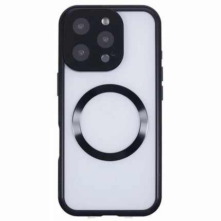 For iPhone 16 Pro Max Case Double Sides Tempered Glass Phone Cover Compatible with MagSafe Full Protector