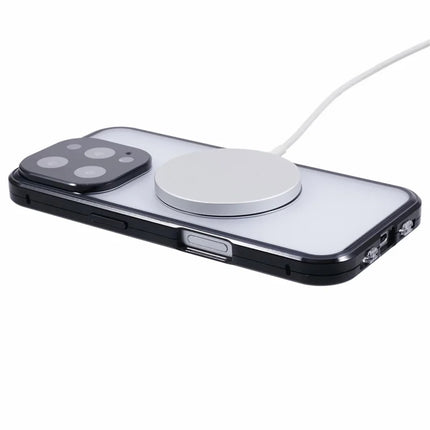 For iPhone 16 Pro Max Case Double Sides Tempered Glass Phone Cover Compatible with MagSafe Full Protector