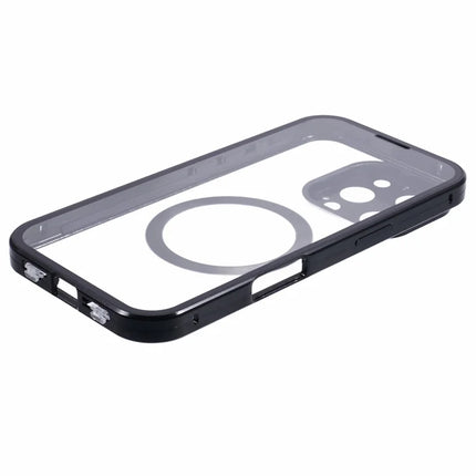 For iPhone 16 Pro Max Case Double Sides Tempered Glass Phone Cover Compatible with MagSafe Full Protector