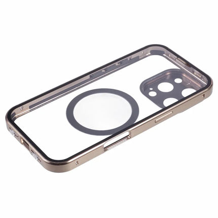 For iPhone 16 Pro Max Case Double Sides Tempered Glass Phone Cover Compatible with MagSafe Full Protector