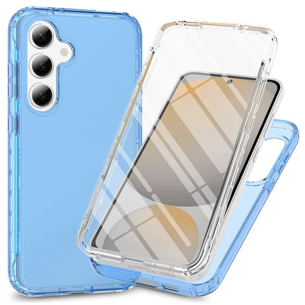 For Samsung Galaxy A16 5G / 4G Case PC+TPU Phone Cover with Clear PET Screen Film - Blue