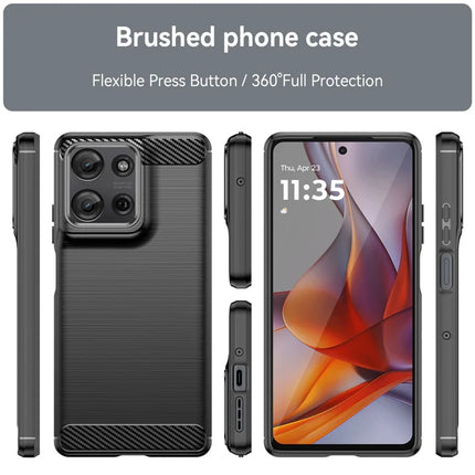For Motorola Moto G75 5G Case Carbon Fiber Texture TPU Brushed Phone Cover