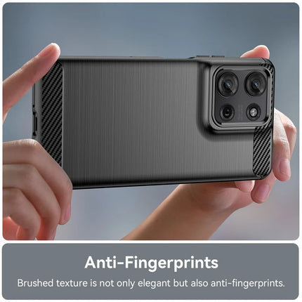 For Motorola Moto G75 5G Case Carbon Fiber Texture TPU Brushed Phone Cover