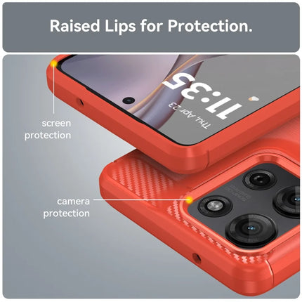 For Motorola Moto G75 5G Case Carbon Fiber Texture TPU Brushed Phone Cover