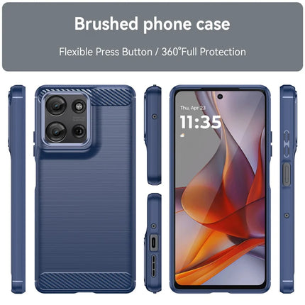 For Motorola Moto G75 5G Case Carbon Fiber Texture TPU Brushed Phone Cover