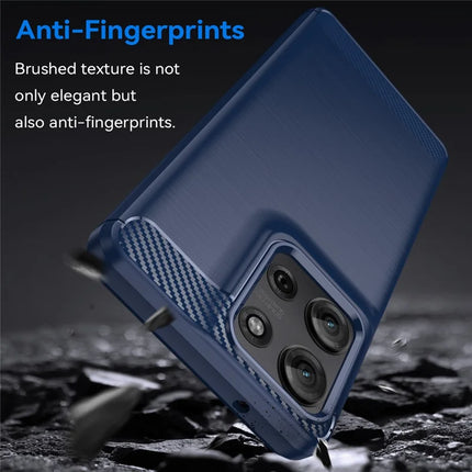 For Motorola Moto G75 5G Case Carbon Fiber Texture TPU Brushed Phone Cover