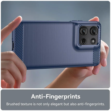 For Motorola Moto G75 5G Case Carbon Fiber Texture TPU Brushed Phone Cover
