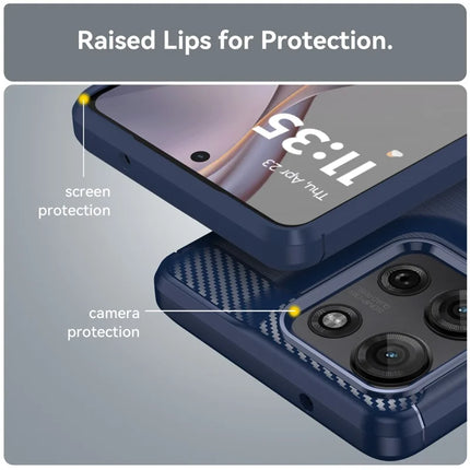 For Motorola Moto G75 5G Case Carbon Fiber Texture TPU Brushed Phone Cover