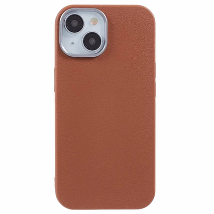 For iPhone 13 Case Electroplating Lens Frame Textured TPU Shockproof Phone Cover