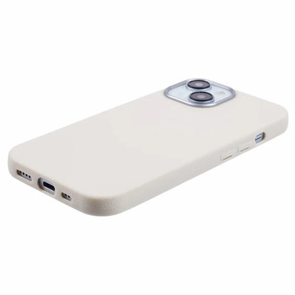 For iPhone 13 Case Electroplating Lens Frame Textured TPU Shockproof Phone Cover