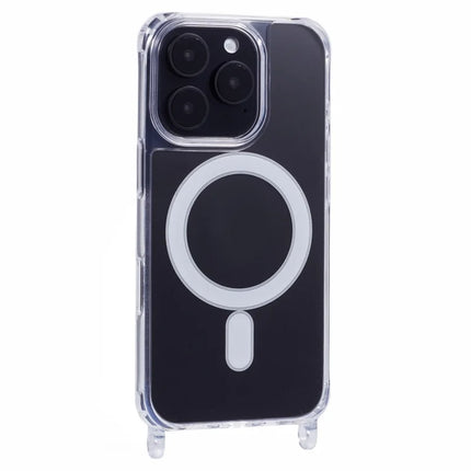 For iPhone 16 Pro Max Case Compatible with MagSafe TPU+PC 1.5mm Clear Phone Cover with Lanyard Holes