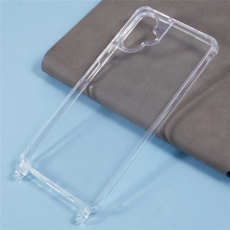 ShopCaseCart Slim Durable Samsung Galaxy A06 Protective cover PC+TPU 1.5mm Clear Phone Guard with Lanyard Holes
