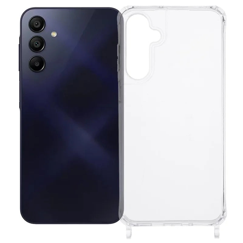 ShopCaseCart Slim Durable Samsung Galaxy A55 5G Protective cover PC+TPU 1.5mm Clear Phone Guard with Lanyard Holes