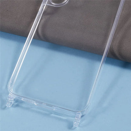 For Samsung Galaxy A55 5G Case PC+TPU 1.5mm Clear Phone Cover with Lanyard Holes