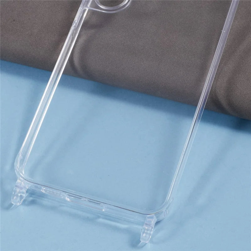ShopCaseCart Slim Durable Samsung Galaxy A55 5G Protective cover PC+TPU 1.5mm Clear Phone Guard with Lanyard Holes