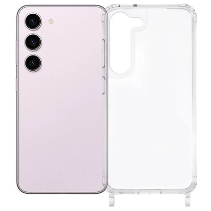 For Samsung Galaxy S23 Case PC+TPU 1.5mm Clear Phone Cover with Lanyard Holes