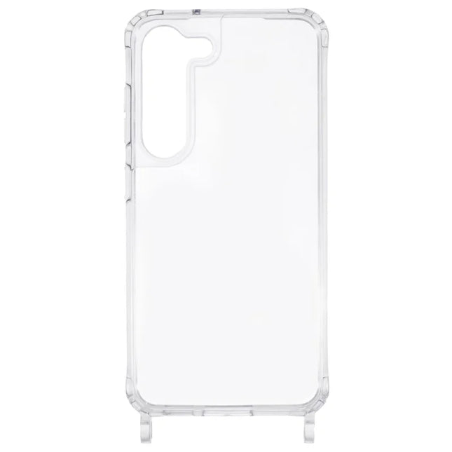 For Samsung Galaxy S23 Case PC+TPU 1.5mm Clear Phone Cover with Lanyard Holes