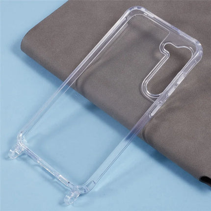 For Samsung Galaxy S23 Case PC+TPU 1.5mm Clear Phone Cover with Lanyard Holes