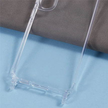 For Samsung Galaxy S23 Case PC+TPU 1.5mm Clear Phone Cover with Lanyard Holes