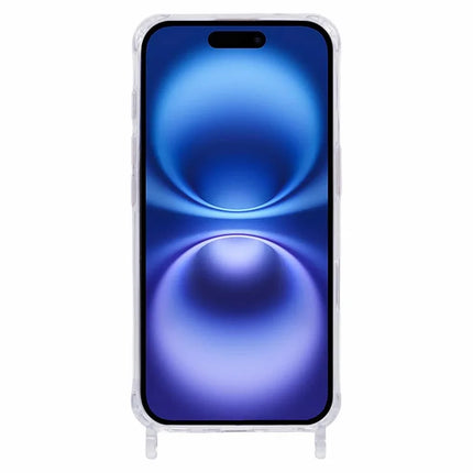 For iPhone 16 Plus Case PC+TPU 1.5mm Clear Phone Cover with Lanyard Holes