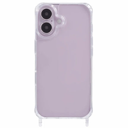 For iPhone 16 Plus Case PC+TPU 1.5mm Clear Phone Cover with Lanyard Holes