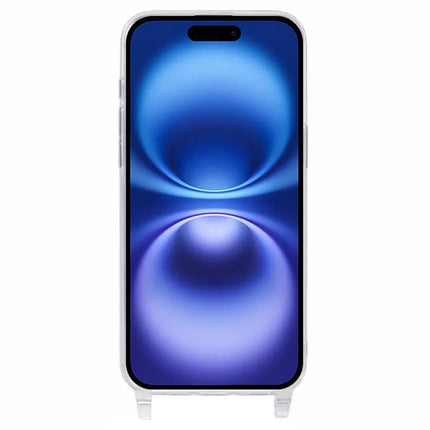 For iPhone 16 Plus Case TPU 1.8mm Clear Phone Cover with Lanyard Holes