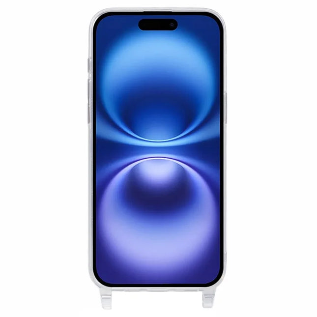 For iPhone 16 Plus Case TPU 1.8mm Clear Phone Cover with Lanyard Holes