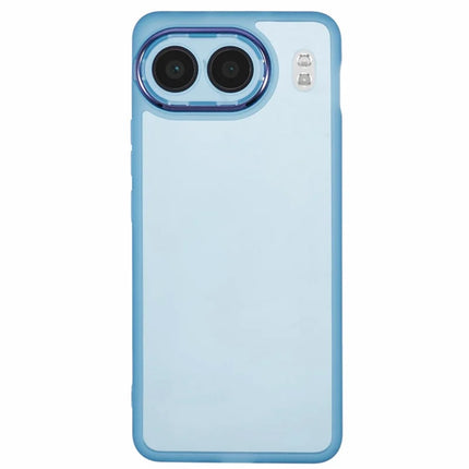 For OnePlus Nord 4 Case Electroplated Camera Frame TPU Phone Cover - Transparent Blue