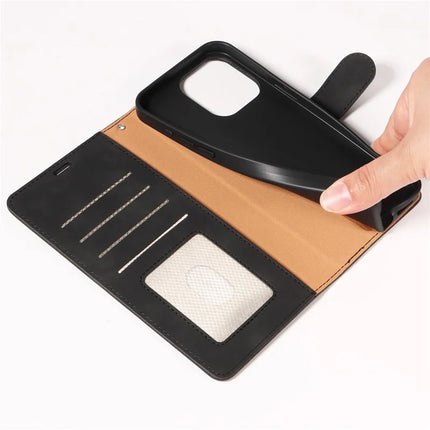 For iPhone 13 Pro Max Case RFID Blocking Wallet Stand Leather Flip Phone Cover with Slim Strap