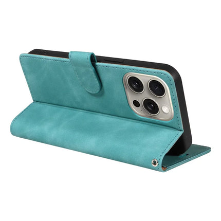 For iPhone 13 Pro Max Case RFID Blocking Wallet Stand Leather Flip Phone Cover with Slim Strap