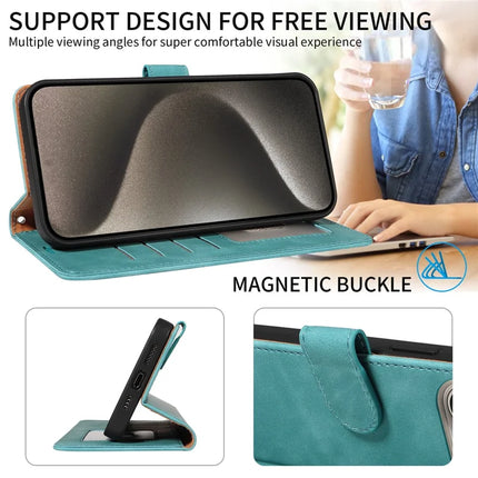 For iPhone 13 Pro Max Case RFID Blocking Wallet Stand Leather Flip Phone Cover with Slim Strap