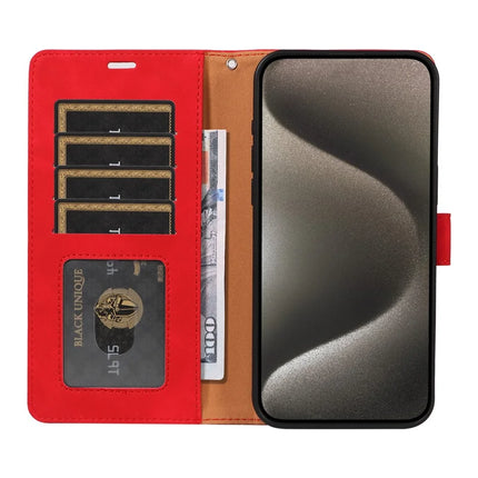 For iPhone 13 Pro Max Case RFID Blocking Wallet Stand Leather Flip Phone Cover with Slim Strap