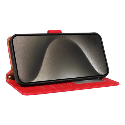 For iPhone 13 Pro Max Case RFID Blocking Wallet Stand Leather Flip Phone Cover with Slim Strap