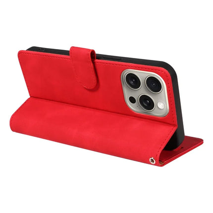 For iPhone 13 Pro Max Case RFID Blocking Wallet Stand Leather Flip Phone Cover with Slim Strap