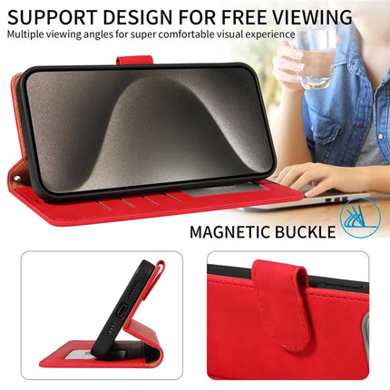 For iPhone 13 Pro Max Case RFID Blocking Wallet Stand Leather Flip Phone Cover with Slim Strap