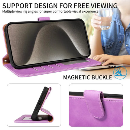 For iPhone 13 Pro Max Case RFID Blocking Wallet Stand Leather Flip Phone Cover with Slim Strap