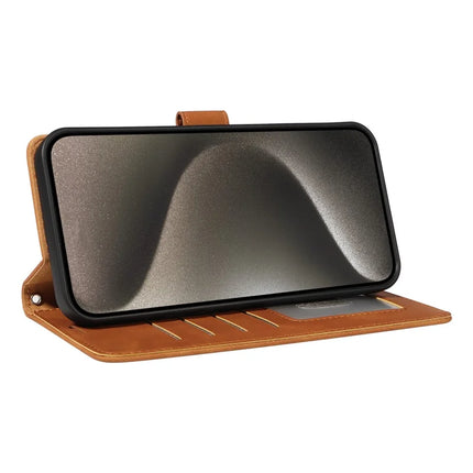 For iPhone 13 Pro Max Case RFID Blocking Wallet Stand Leather Flip Phone Cover with Slim Strap