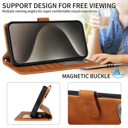 For iPhone 13 Pro Max Case RFID Blocking Wallet Stand Leather Flip Phone Cover with Slim Strap