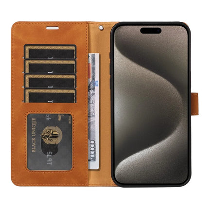For iPhone 16 Pro Max Case RFID Blocking Wallet Stand Leather Flip Phone Cover with Slim Strap