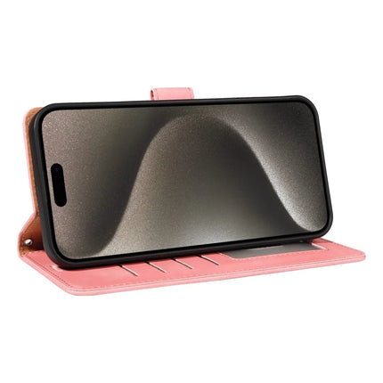 For iPhone 16 Pro Max Case RFID Blocking Wallet Stand Leather Flip Phone Cover with Slim Strap