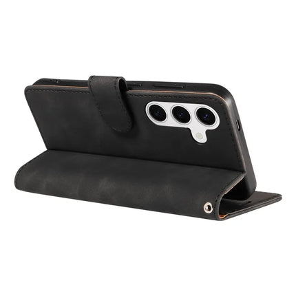 For Samsung Galaxy S23 FE Case RFID Blocking Wallet Stand Leather Flip Phone Cover with Slim Strap