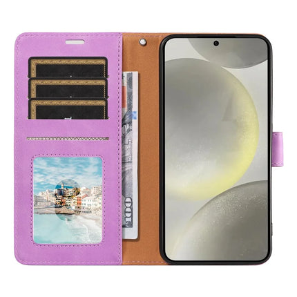 For Samsung Galaxy S23 FE Case RFID Blocking Wallet Stand Leather Flip Phone Cover with Slim Strap
