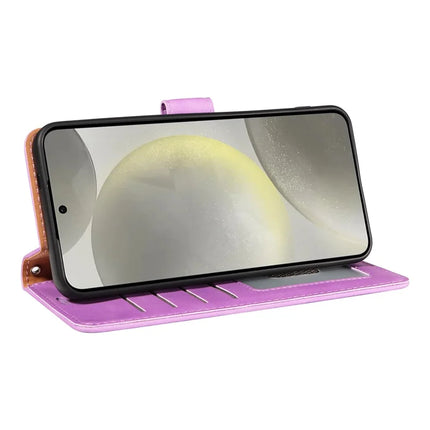 For Samsung Galaxy S23 FE Case RFID Blocking Wallet Stand Leather Flip Phone Cover with Slim Strap