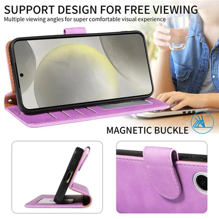 For Samsung Galaxy S23 FE Case RFID Blocking Wallet Stand Leather Flip Phone Cover with Slim Strap