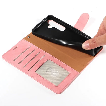 For Samsung Galaxy S23 FE Case RFID Blocking Wallet Stand Leather Flip Phone Cover with Slim Strap