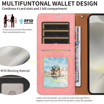 For Samsung Galaxy S23 FE Case RFID Blocking Wallet Stand Leather Flip Phone Cover with Slim Strap